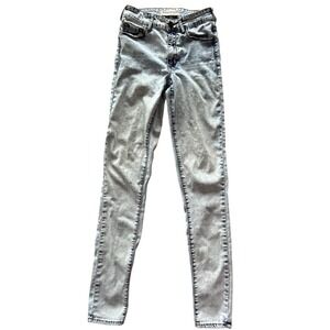 Bullhead Denim Super High Rise Skinniest Jeans Light Acid Wash Size 1 90s Retro